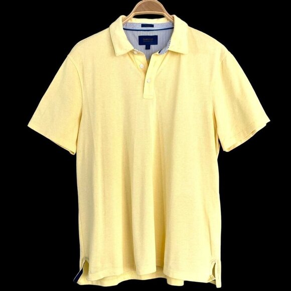 Fairlane Other - Fairlane Mens LARGE Polo Shirt Short Sleeve Yellow Performance Pique Knit Golf